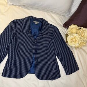 Ann Taylor Navy and White Women's Blazer